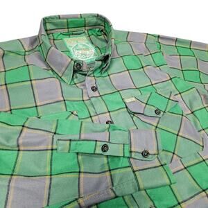 Dixxon Flannel The Auld Pub Shirt 2XL‎ Green Plaid D-Tech St Patricks Day Irish
